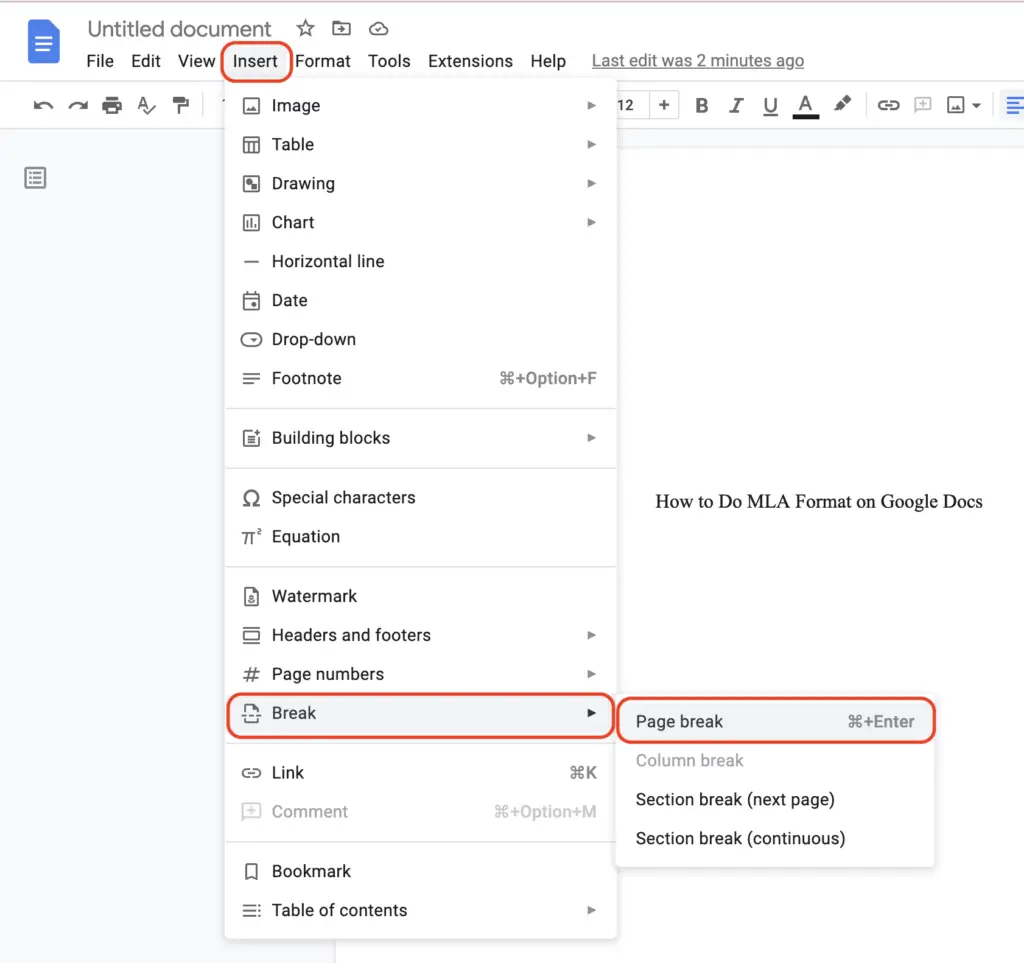 Screen Shot 2022 05 31 at 12.47.31 How to Do MLA Format on Google Docs