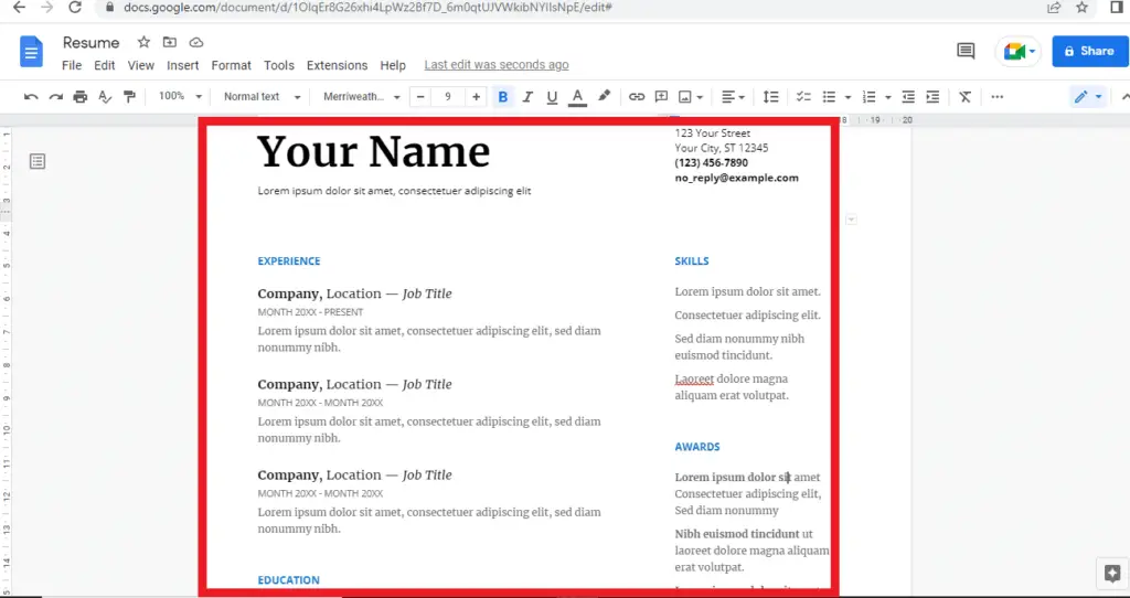 pic 4 4 How to Make a Resume on Google Docs