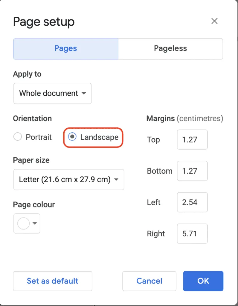Screen Shot 2022 06 11 at 15.53.36 How To Change the Page To Landscape In Google Docs
