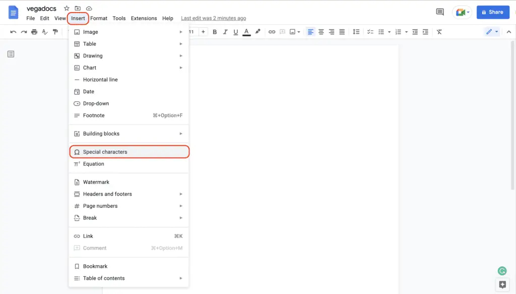 how do you add a fraction in google docs