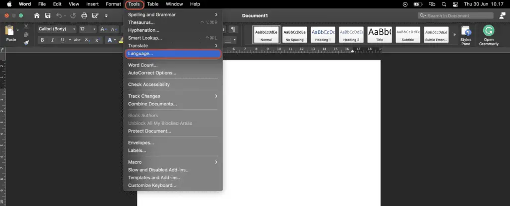 Screen Shot 2022 06 30 at 10.17.47 How To Change Language On Microsoft Word Mac