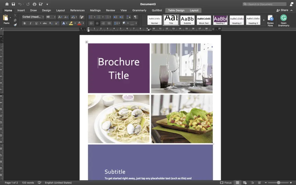 Screen Shot 2022 06 30 at 10.35.36 How to Make a Brochure on Microsoft Word Mac