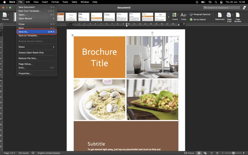 Screen Shot 2022 06 30 at 10.38.43 How to Make a Brochure on Microsoft Word Mac