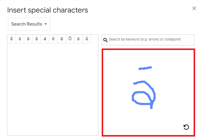 google docs special character