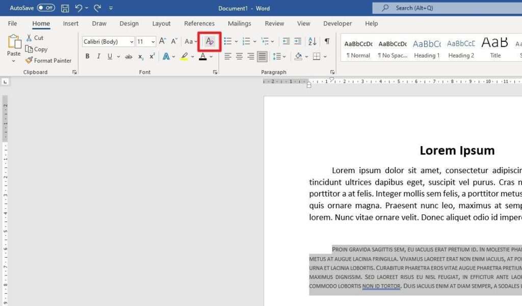 clear all formatting How to Clear Text Formatting in Word Document