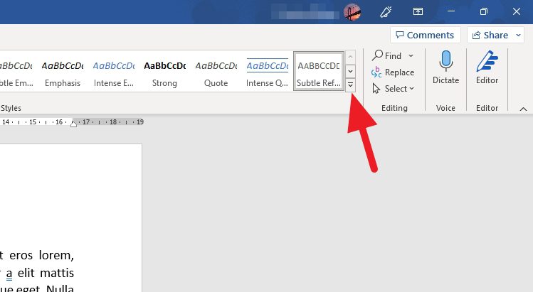 drop down arrow How to Clear Text Formatting in Word Document