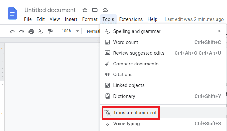 r1 How to Translate Document in Google Docs