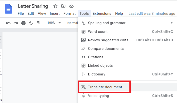 s2 How to Translate Document in Google Docs