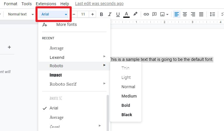 font select How to Change Default Paragraph Font in Google Docs‍