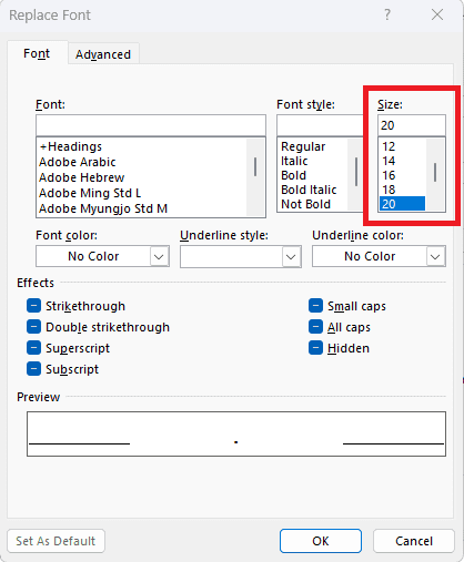 n5 How to Change Period Size in Microsoft Word