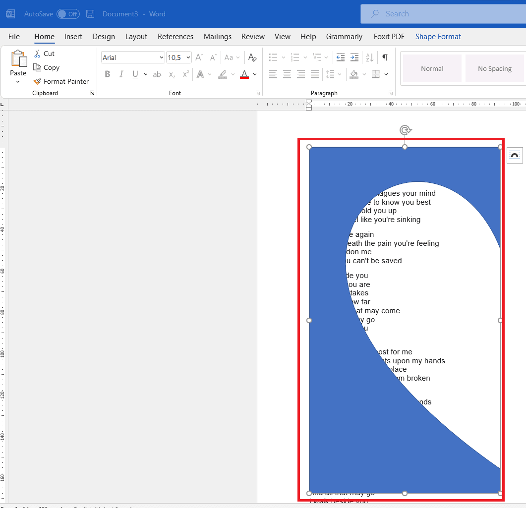 p9 How to Use Microsoft Word to Write Shape Poem