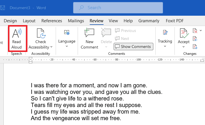 r1 How to Use Read Aloud and Speak Feature in Microsoft Word