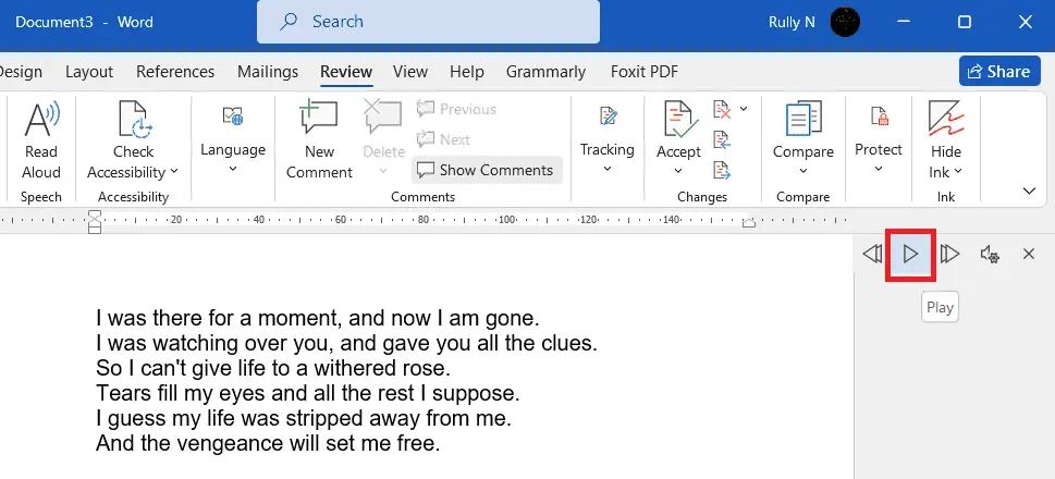 r2 How to Use Read Aloud and Speak Feature in Microsoft Word