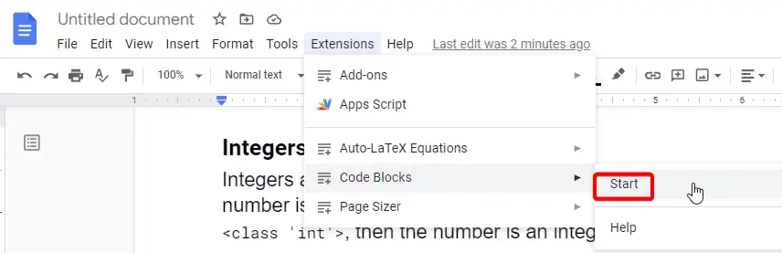 z3 How to Highlight Code Snippets in Google Docs