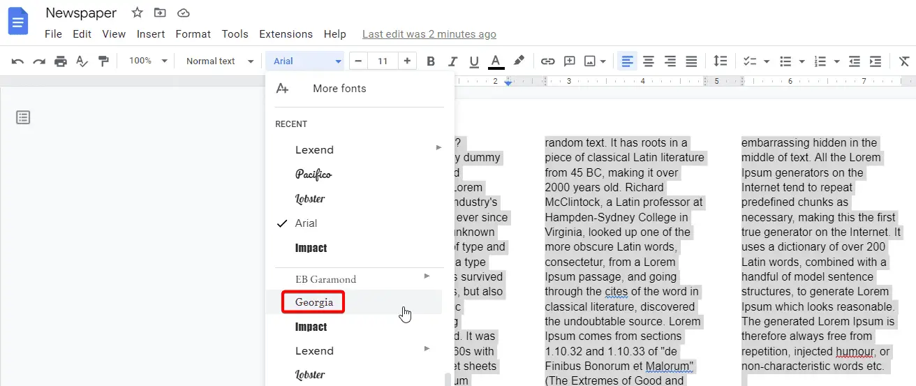 b4 How to Create Newspaper Format Using Google Docs