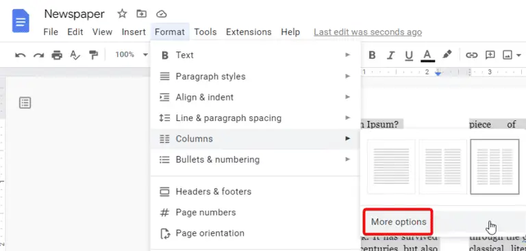 How To Create Newspaper Format Using Google Docs Vegadocs