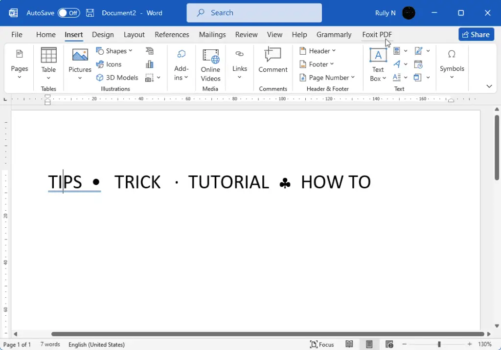 dcov How to Insert a Bullet Between Words in Microsoft Word