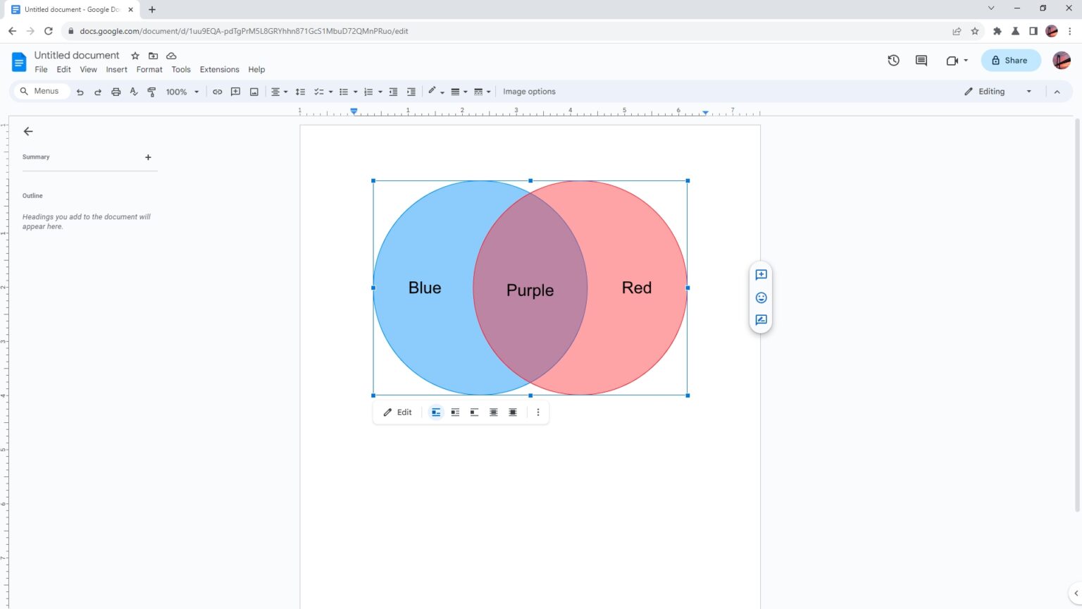 How to Make a Simple Venn Diagram in Google Docs - Vegadocs