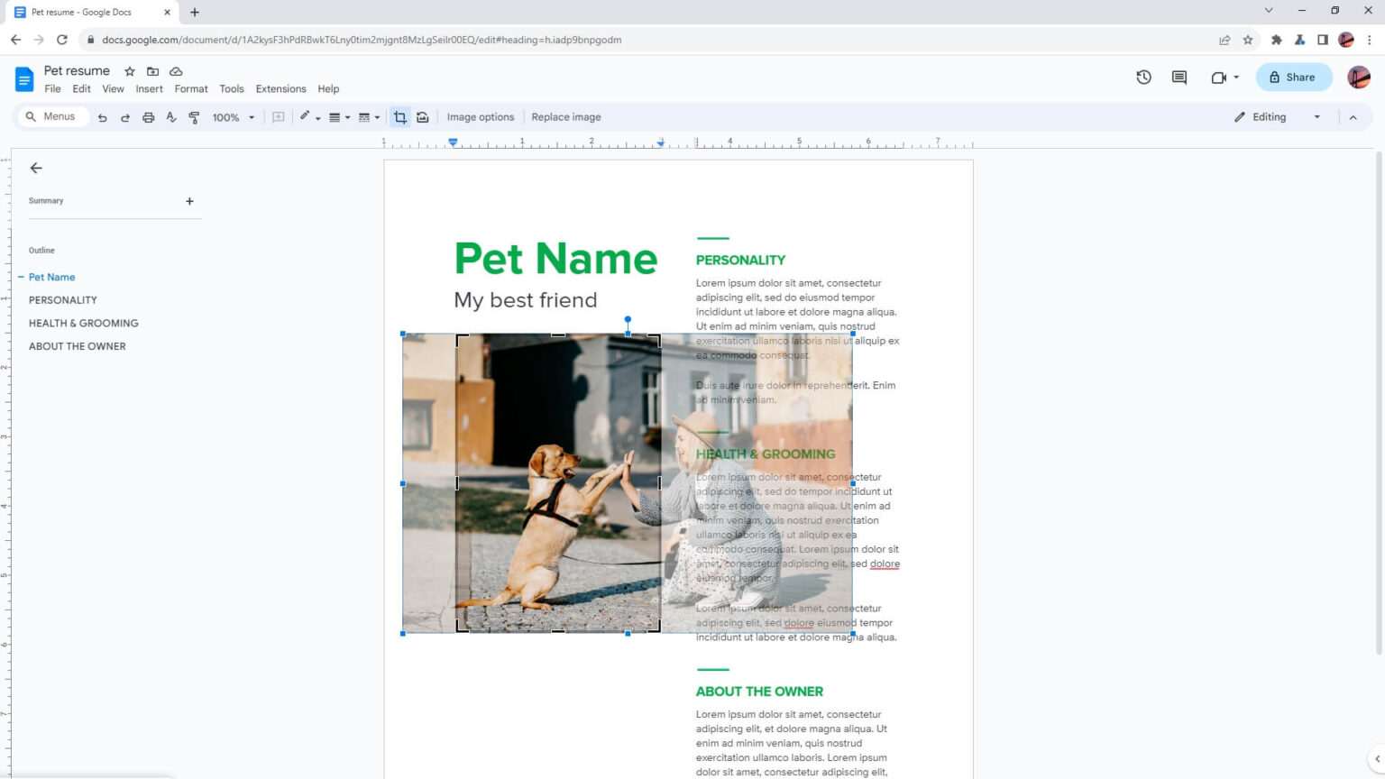 How to Crop an Image in Google Docs [2026] - Vegadocs