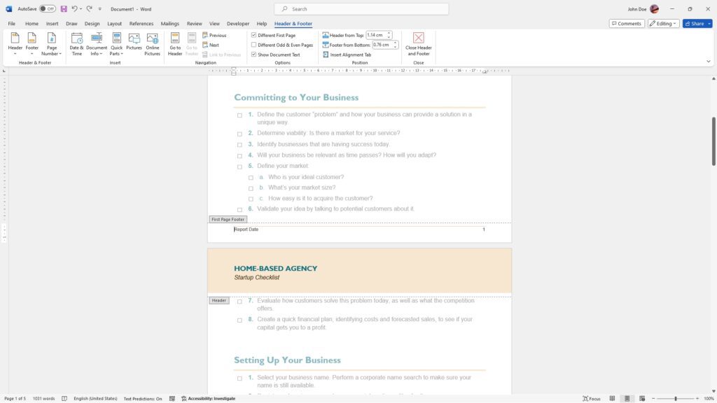 Image 036 How to Make Different Footer on Each Page in Microsoft Word