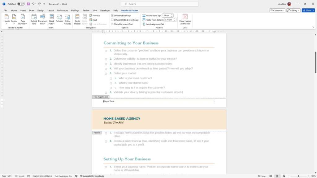 How to Make Different Footer on Each Page in Microsoft Word