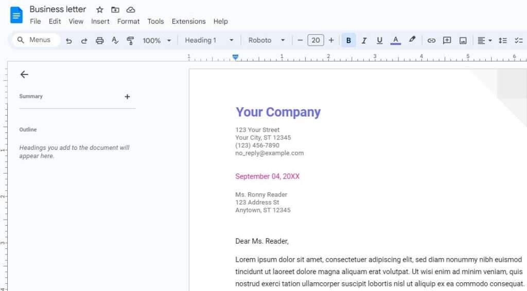 How to Add a Running Header in Google Docs