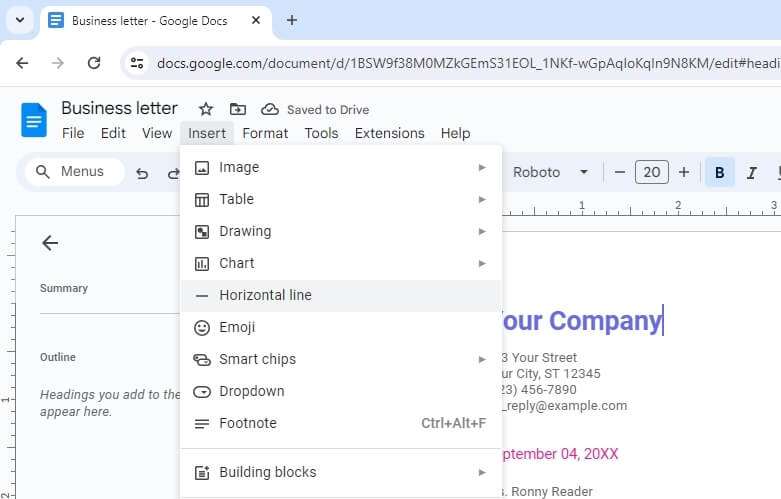 How to Add Horizontal Line in Google Docs