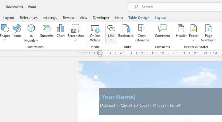 how to create a web link in word document