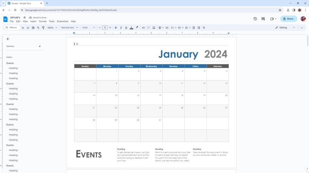 Image 089 How to Make a Calendar in Google Docs