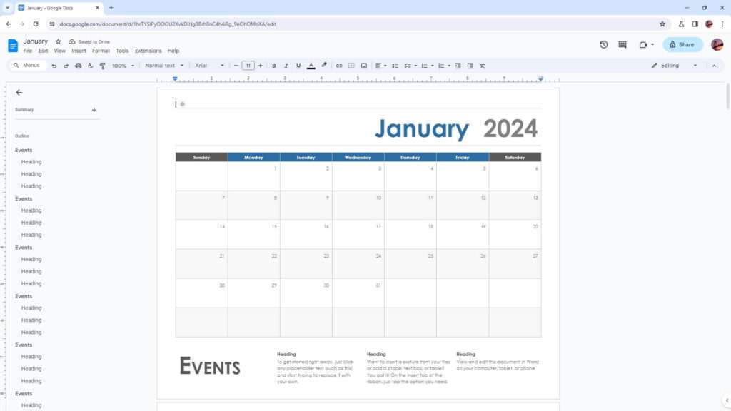 Image 089 How to Make a Calendar in Google Docs