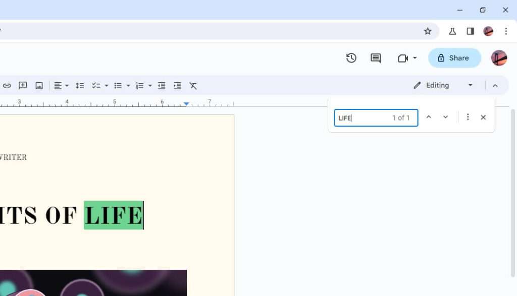 How to Search a Word on a Page on Google Docs